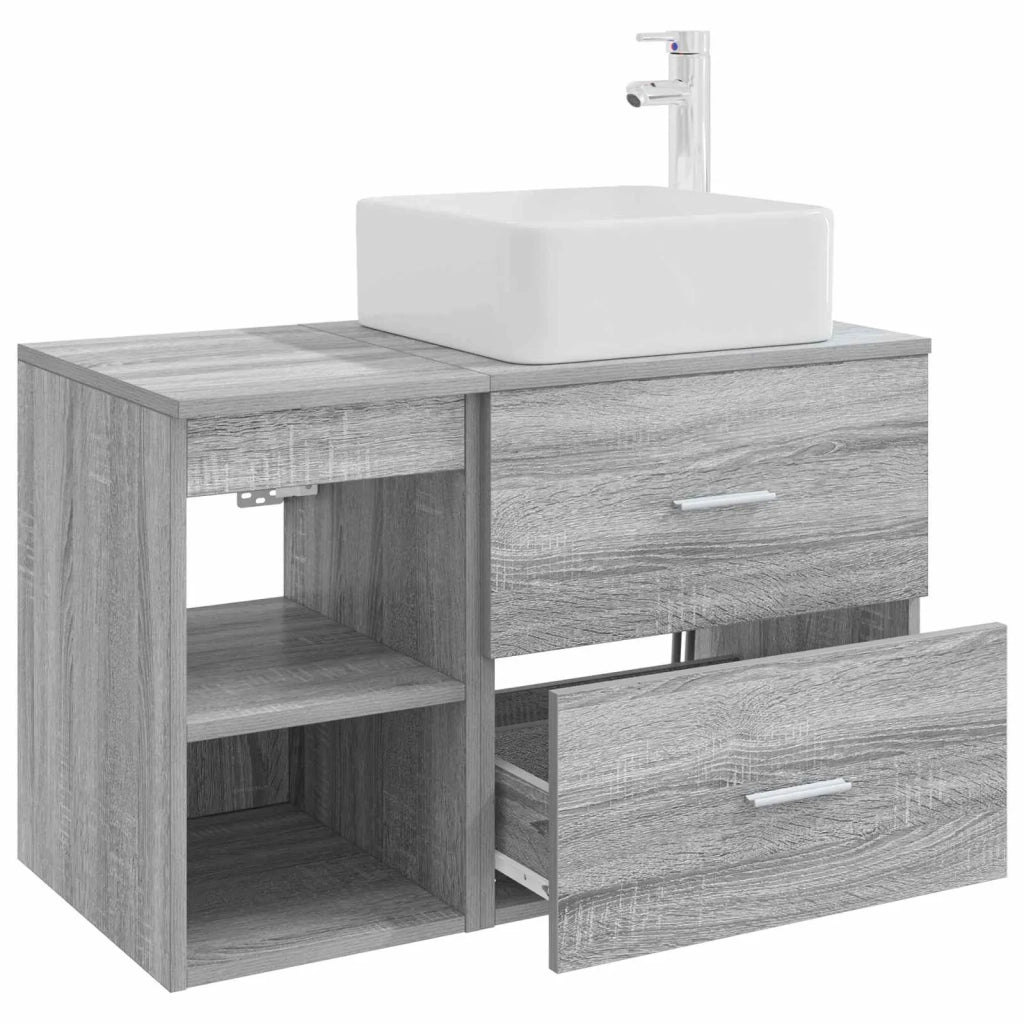 Set di mobili per il bagno 2 pcs Sonoma grigio 3403901