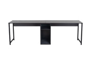 Scrivania doppia in legno - 240 x 60 x 74 cm - Antracite/Nero