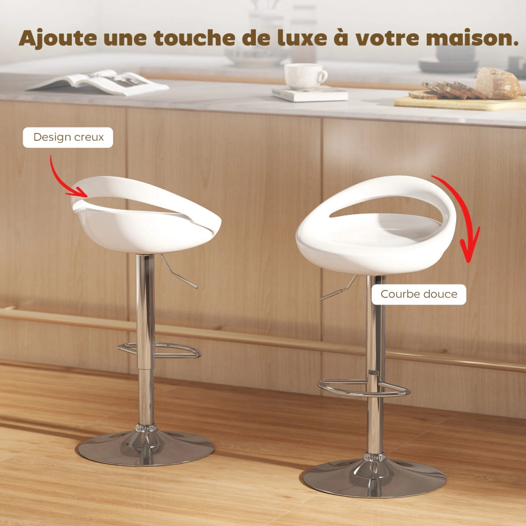 Sgabelli da bar regolabili ¨C zephmum ¨C 2 pezzi bianco 46x41x76-96cm