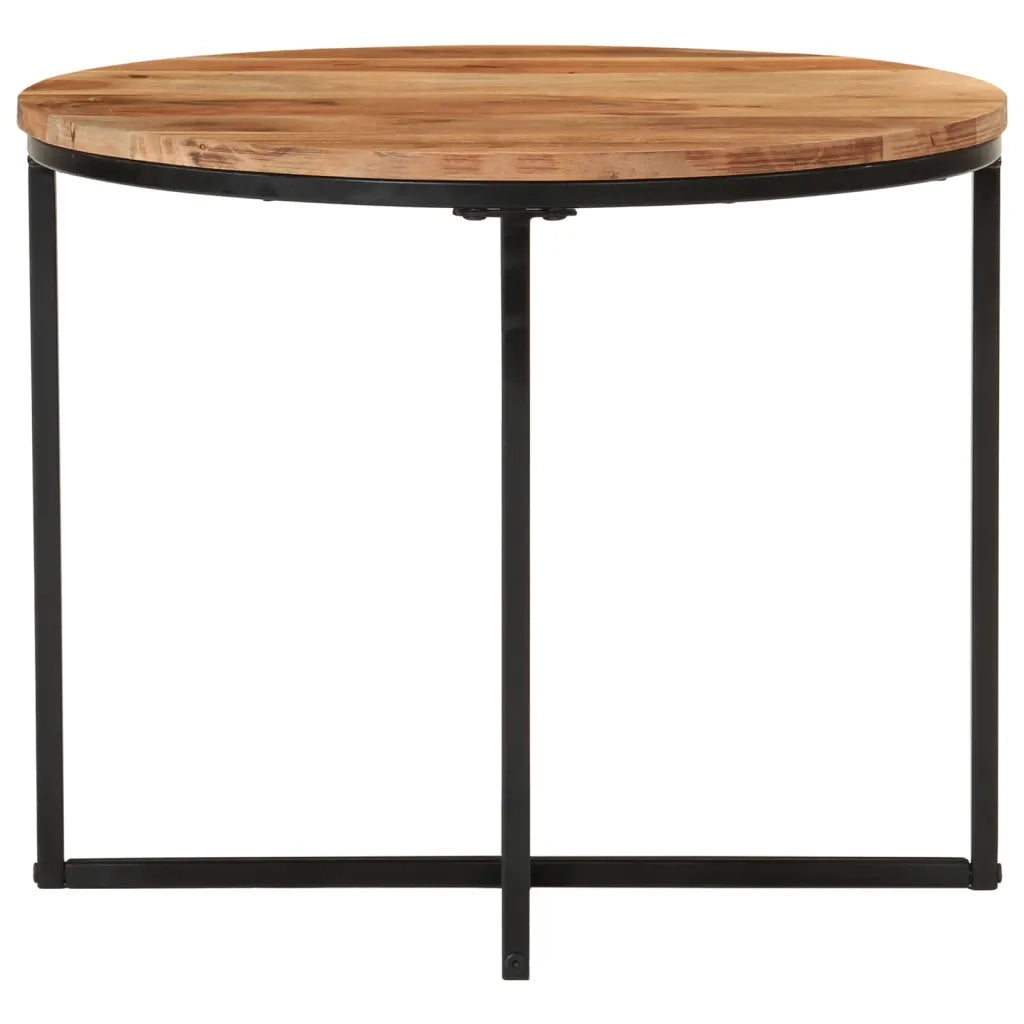 Tavolino salotto | Tavolino da caff¨¨ | Tavolino da Soggiorno 55x55x45cm in Legno Massello di Acacia e Ferro