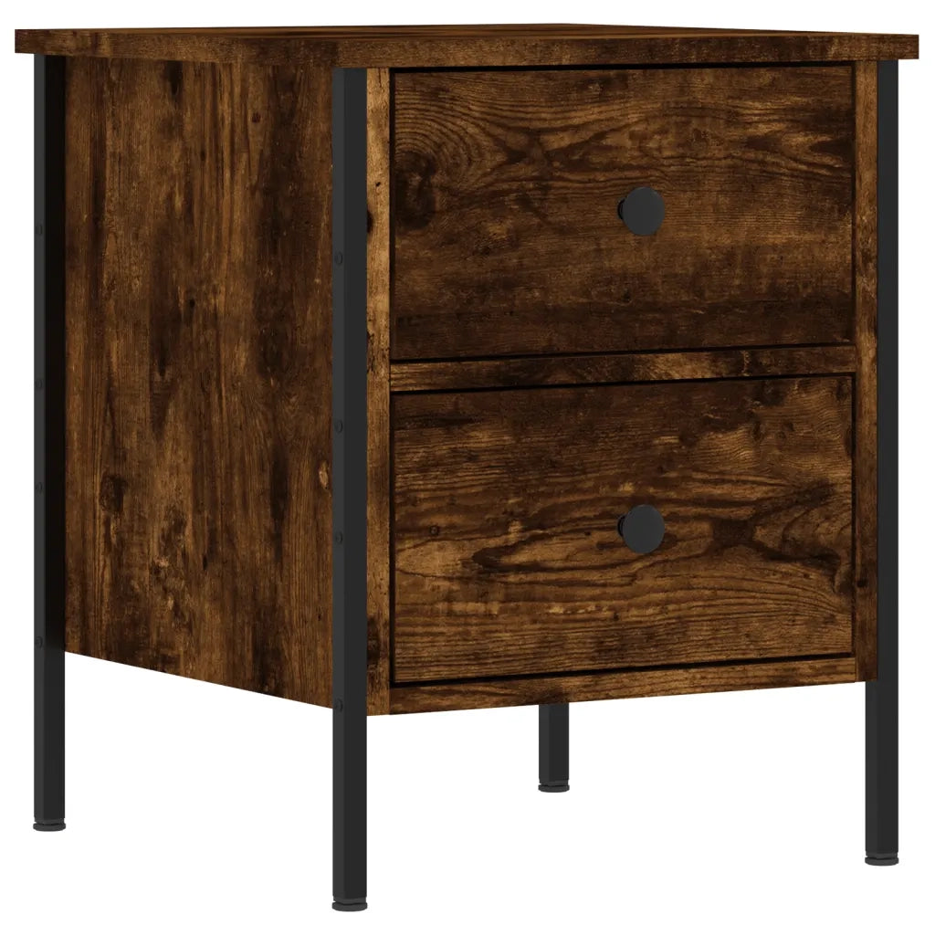 Comodino-Tavolino da notte Rovere Fumo 40x42x50 cm Legno Multistrato 513355