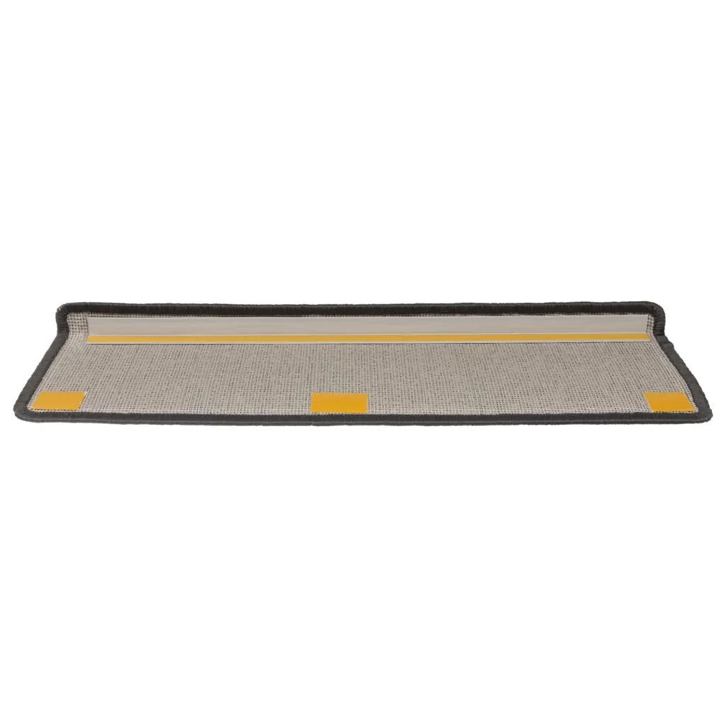 Tappetini per scale 15 pz 65x21x4 cm Grigio scuro Bordo rettangolare 326197