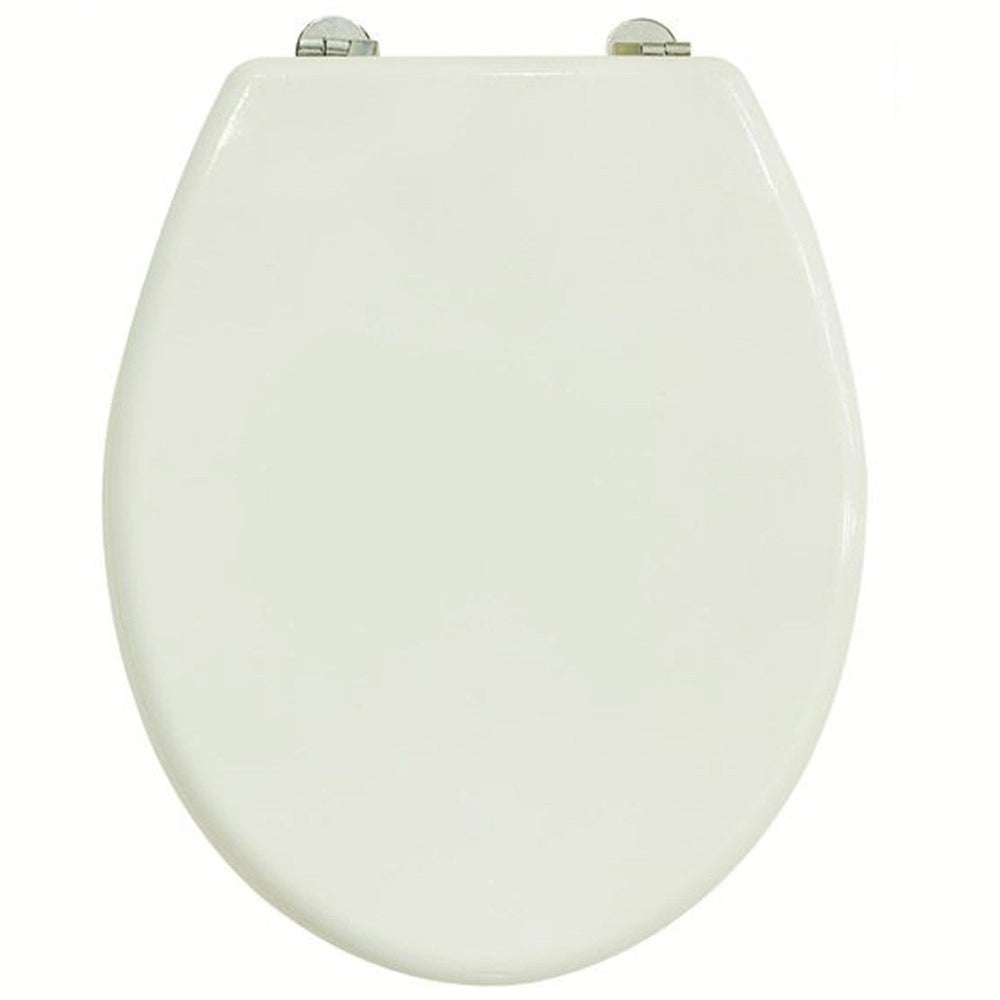 Trade Shop - Copriwater Sedile Coprivaso Wc Water Bagno Universale Bianco Cerniere Acciaio 69005 -