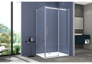 Box Doccia 2 lati 70x100 cm SENZA TELAIO H200 cm da 8mm: lato fisso + porta scorrevole FIORE Satinato