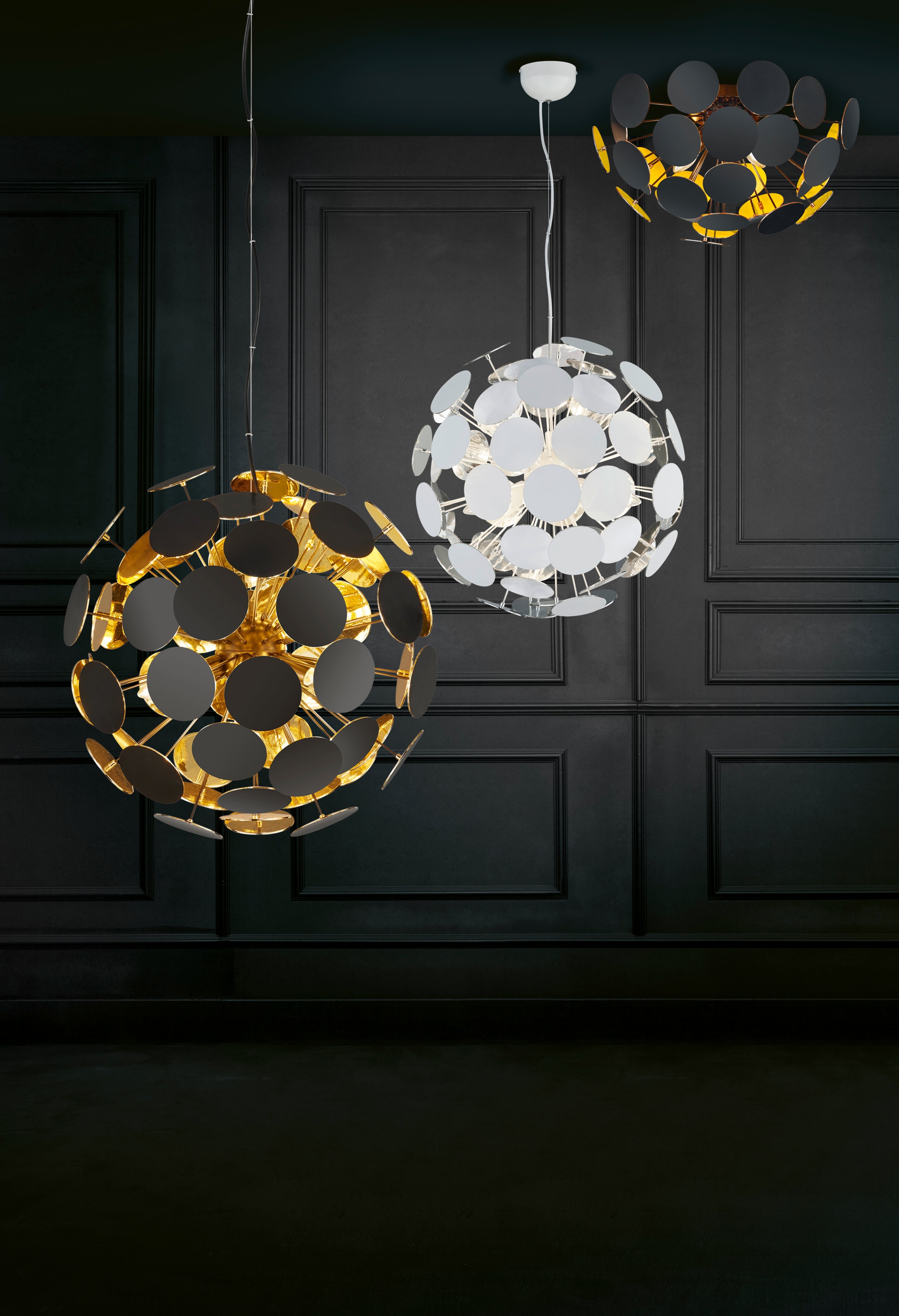 Plafoniera da Interno  E14 in Metallo Nero Opaco