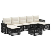 Set Divano da Giardino 8 pcs Nero e Bianco Crema polyrattan 3435211