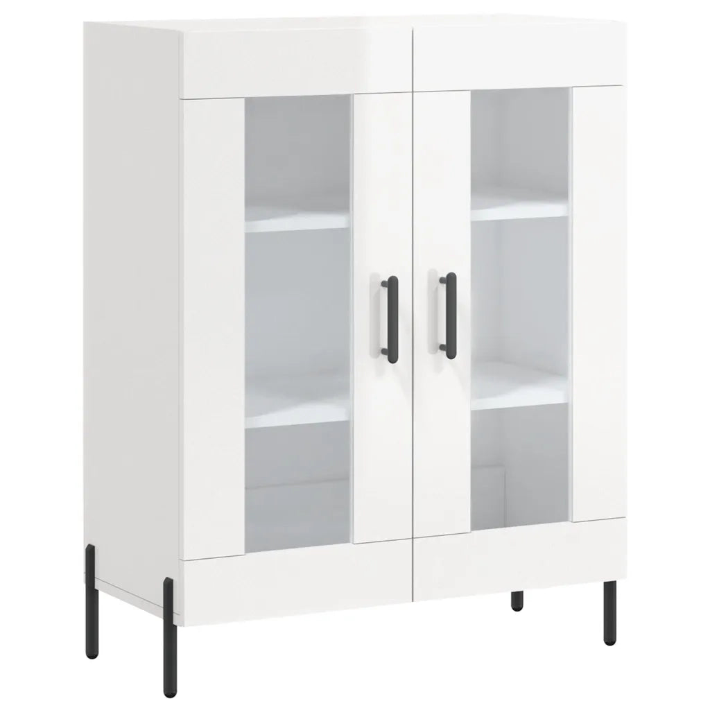 Credenza-Buffet-Armadio da cucina 69,5x34x90 cm in Legno Multistrato Bianco Lucido 912944