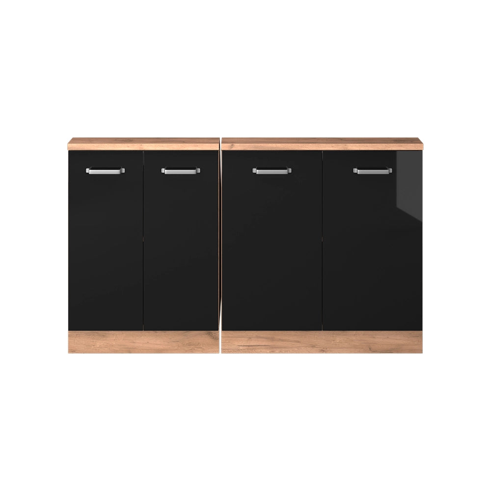 Set di mobili sottotetto Rion Nero lucido/Rovere dorato Set di 2 Vicco