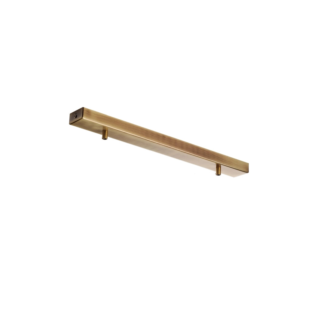 Binario Rettangolare Multicavo 2 Luci In Ferro Bronzato 50 Cm