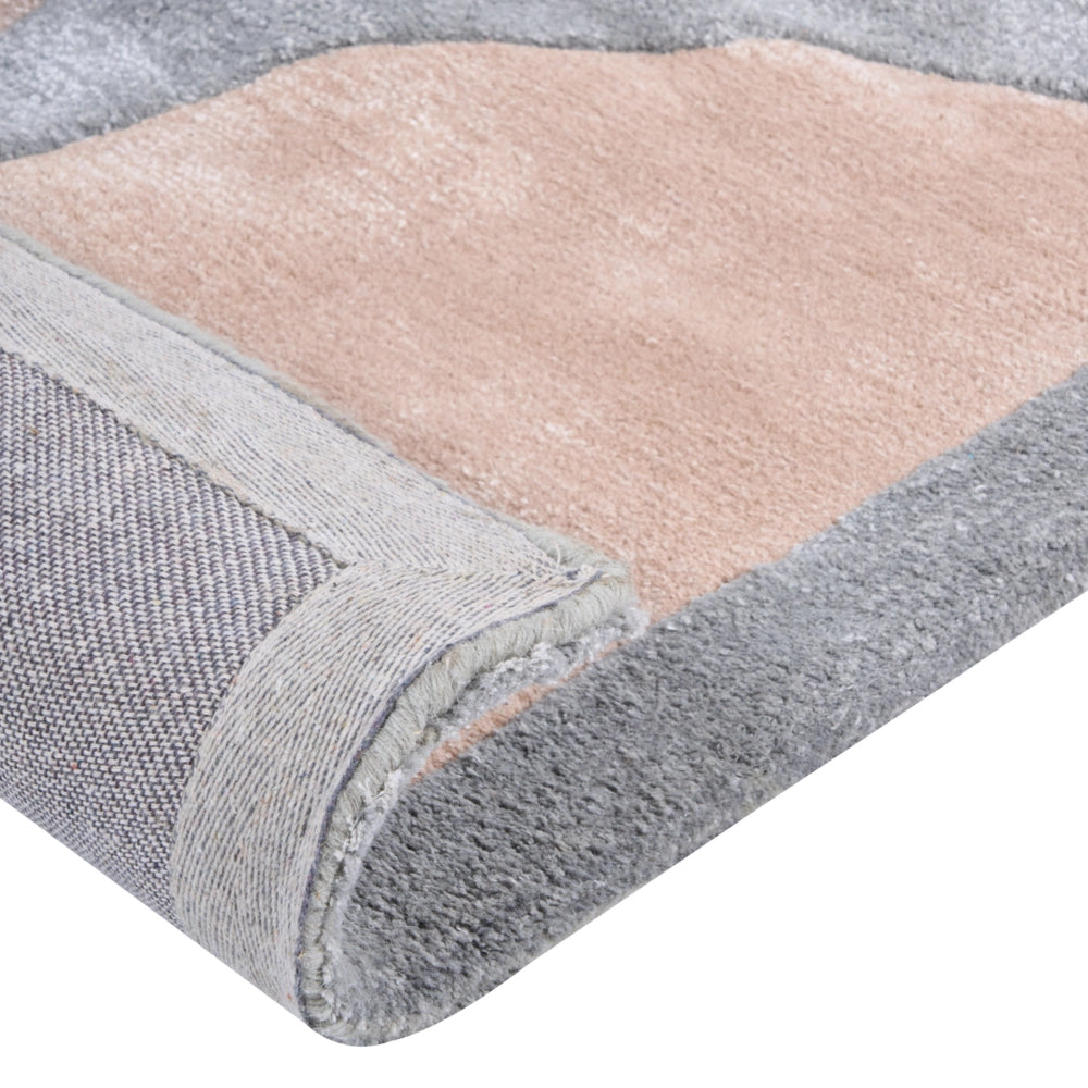 Tappeto Area Beige e Grigio Viscosa e Lana Forma Rettangolare 160 x 230 cm Stile Moderno Glam