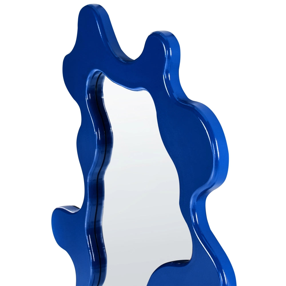 Specchio da parete MDF blu 80x59 cm Forma irregolare Decorazioni Accessori per la casa Decorativi