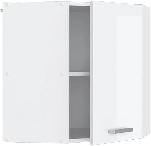 Mobile angolare da cucina R-Line, Bianco lucido, 57 cm, per la libera combinazione all'interno di sistemi cucina modulari