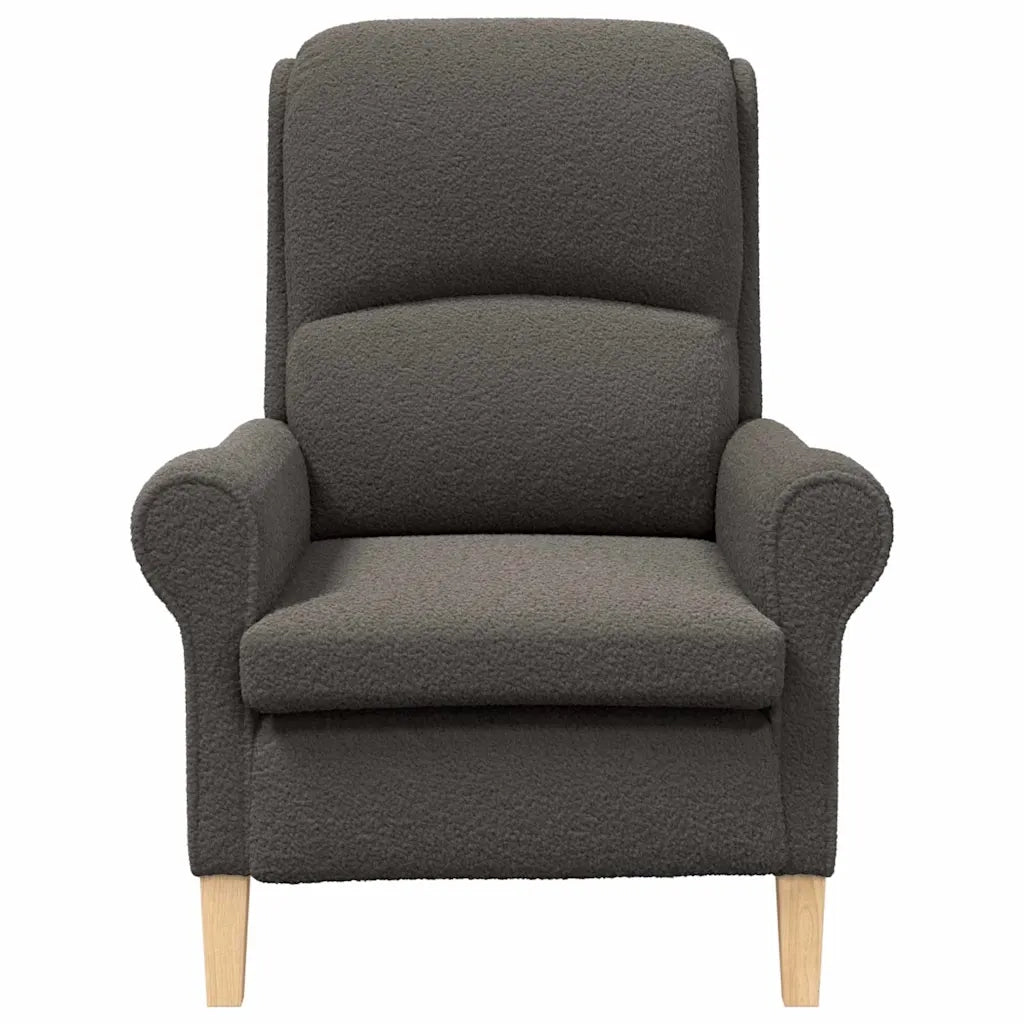Poltrona | Sedia Relax Grigio scuro Tessuto Sherpa morbido