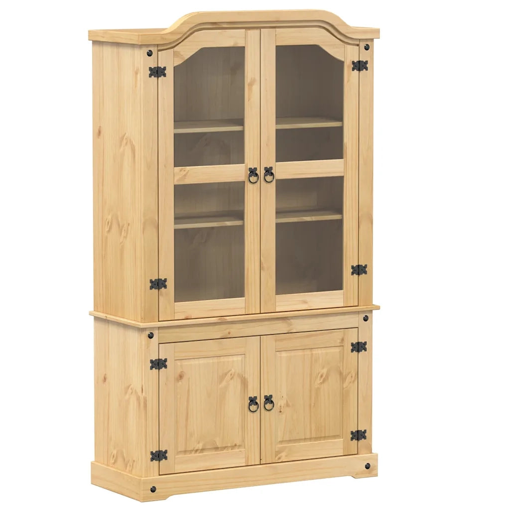 Vetrina Corona 103,5x42x180 cm in Legno Massello di Pino