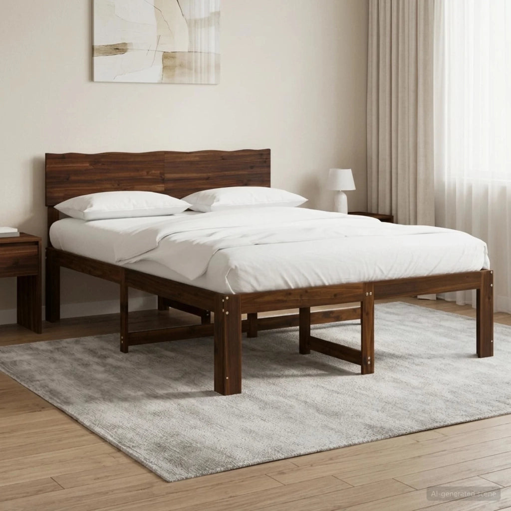 Letto matrimoniale con testiera ROSTOCK Marrone Scuro 903365