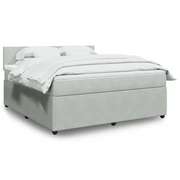 vidaXL Giroletto a Molle con Materasso Grigio Chiaro 180x200cm Velluto