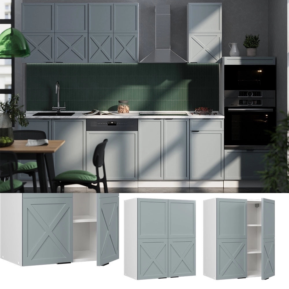 Pensile da cucina Fame-Line Blu-grigio chiaro/Bianco 60 cm Vicco