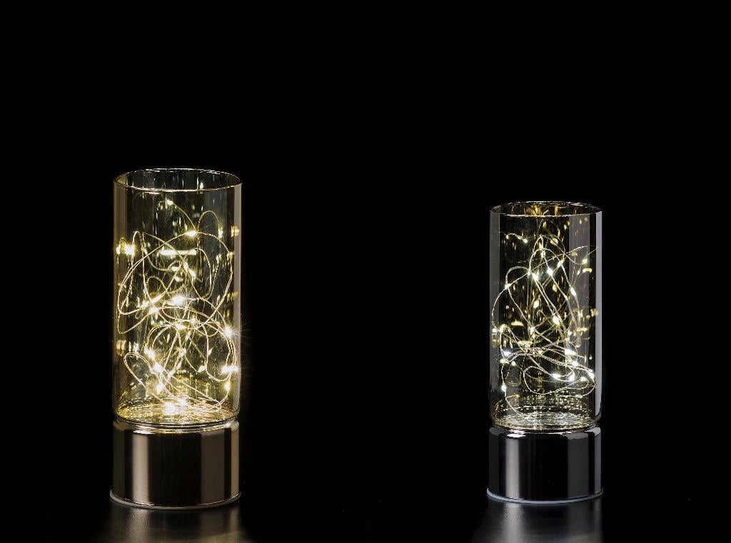 Lampada Decorativa Natalizia Casa in Vetro con 15 Led 2 Colori