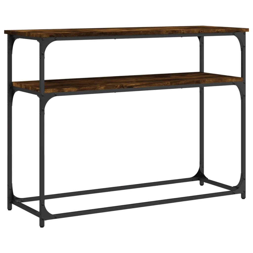 Tavolino Consolle | Tavolo d'Ingresso Rovere Fumo 100x35,5x75 cm Legno Multistrato