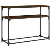 Tavolino Consolle | Tavolo d'Ingresso Rovere Fumo 100x35,5x75 cm Legno Multistrato
