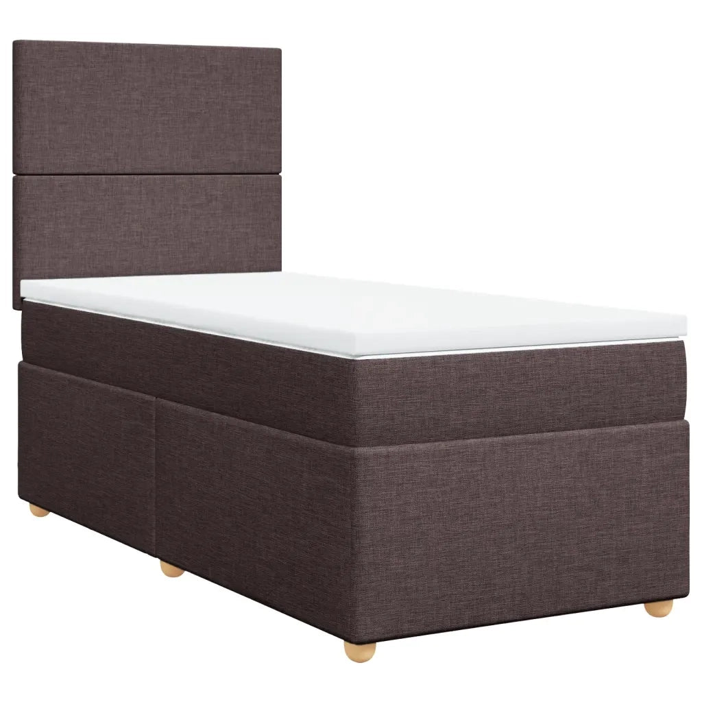 Giroletto a Molle con Materasso Marrone Scuro 100x200cm Tessuto 3291187