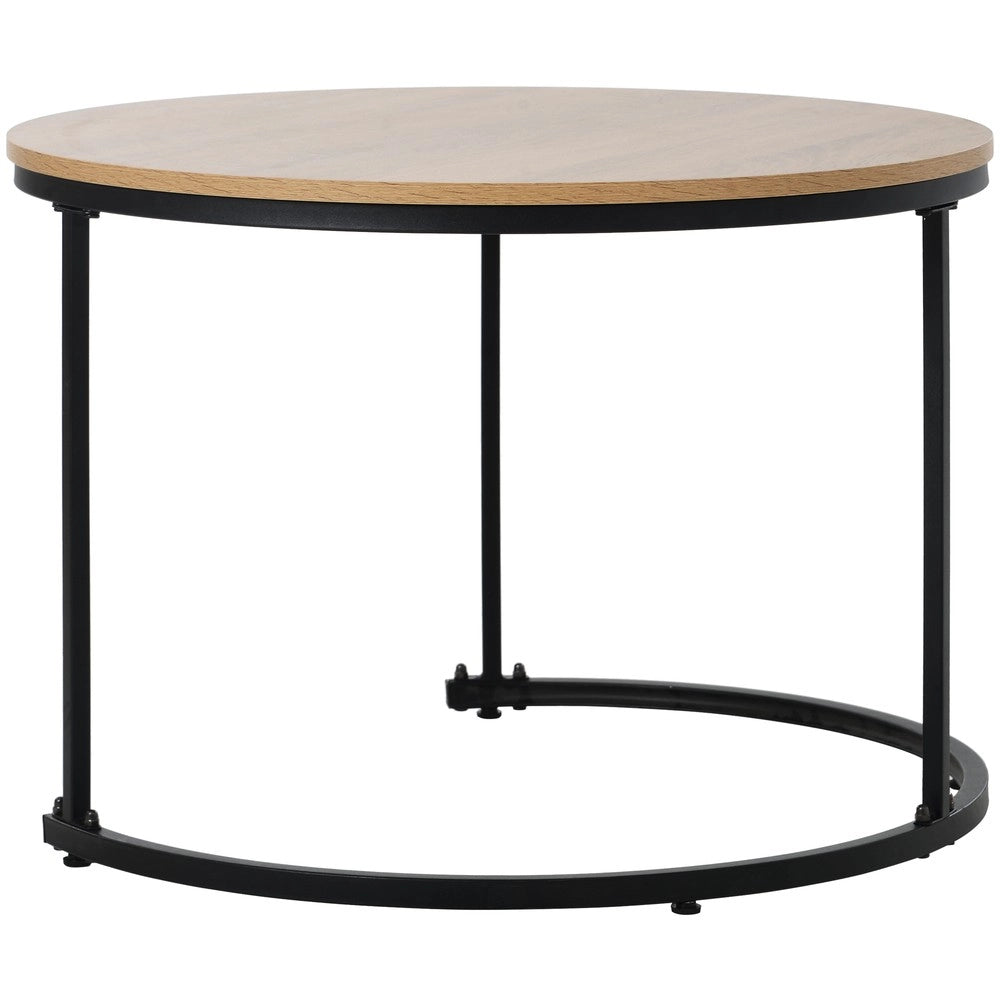 Tavolino da Caff¨¨ Rotondo Set 2 Pezzi ¨C MINIMAL ¨C Rovere