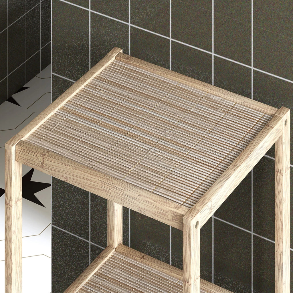 Mobile Bagno 4 Ripiani 33x31x110 cm in Bambù