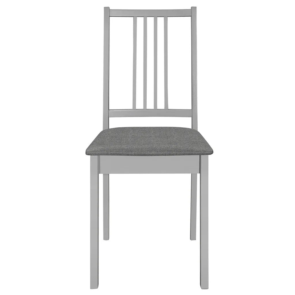 Sedie da Pranzo con Cuscini 4 pz Grigie in Legno Massello 247639