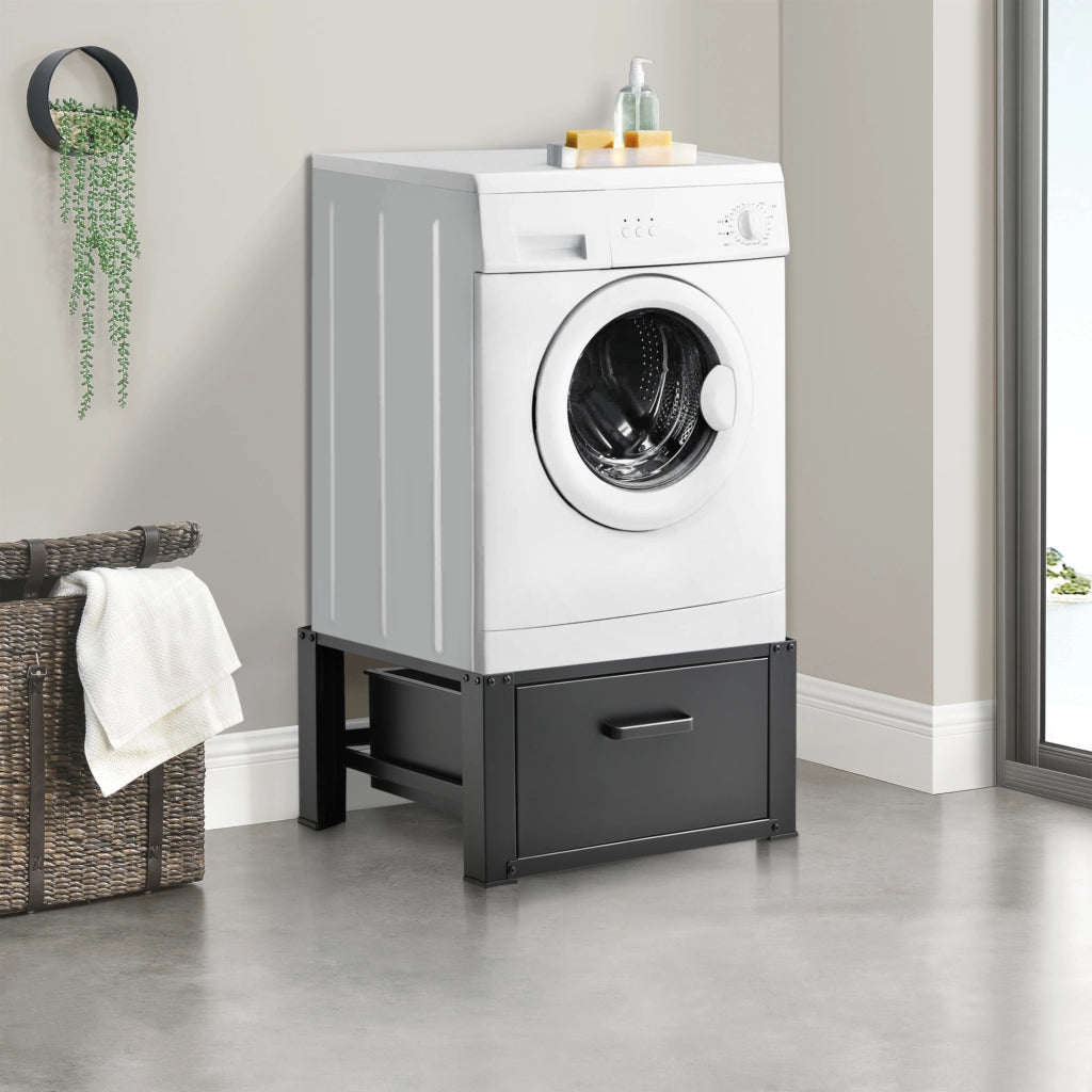 Base Supporto Comfortixx per Lavatrice e Asciugatrice con Cassetto 63x54x31 cm Carico max. 150 kg - Nero [en.casa]