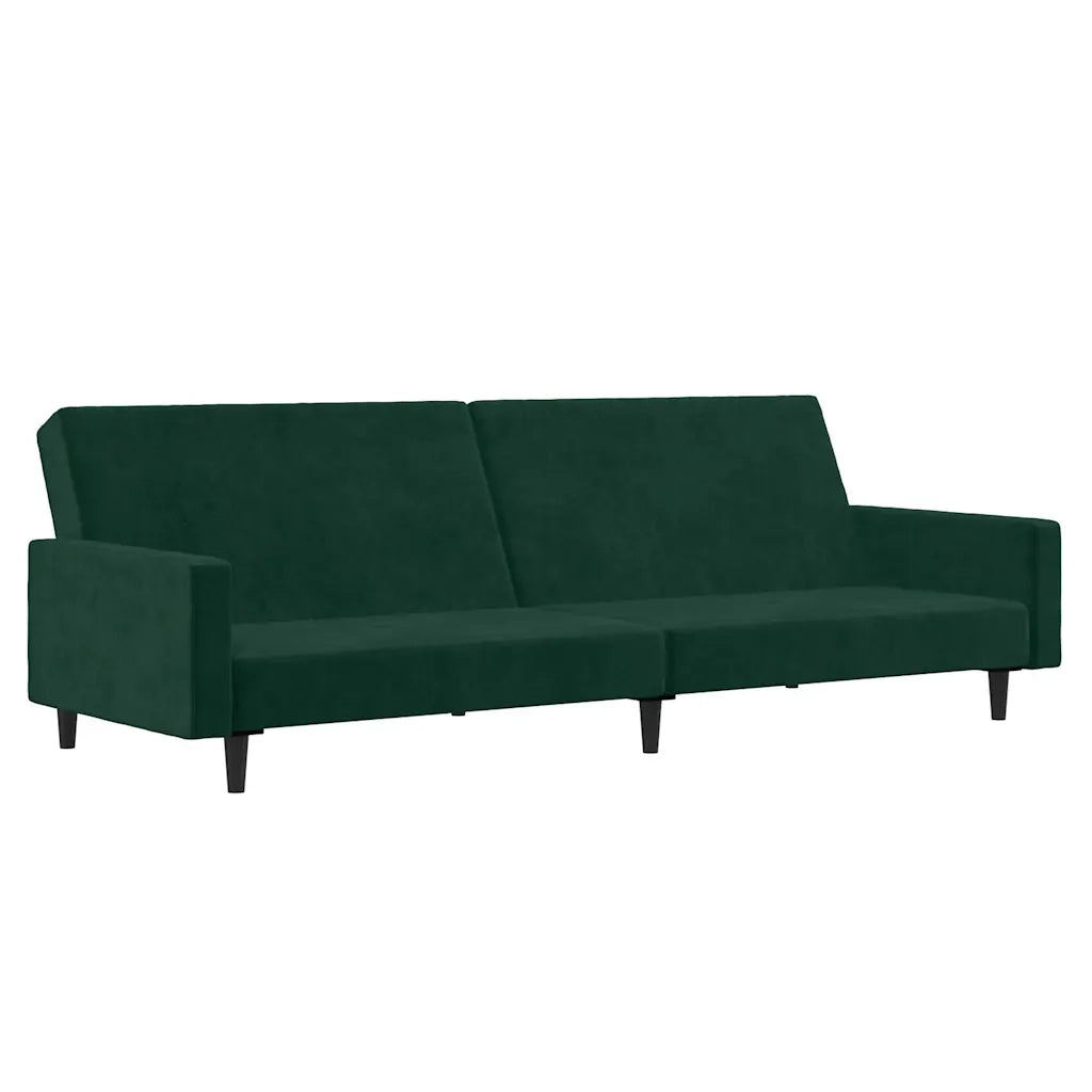 Divano letto | Sof¨¤ letto | Letto singolo a 2 Posti Verde Scuro in Velluto