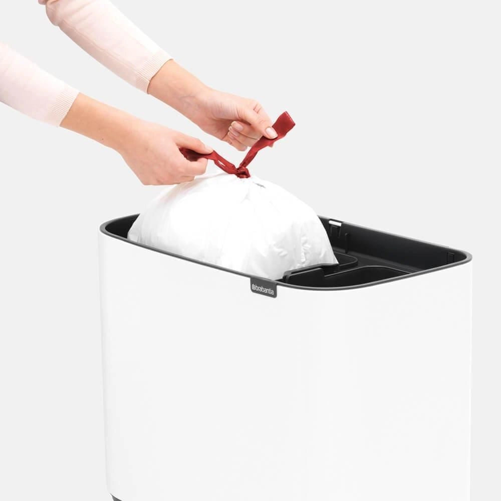 Brabantia 313547 Bo Touch Bin Pattumiera 34 L con 2 Secchi Interni Rimovibili colore Bianco