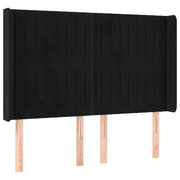 Testiera | Testata ad Orecchio Nera 147x16x118/128 cm in Velluto