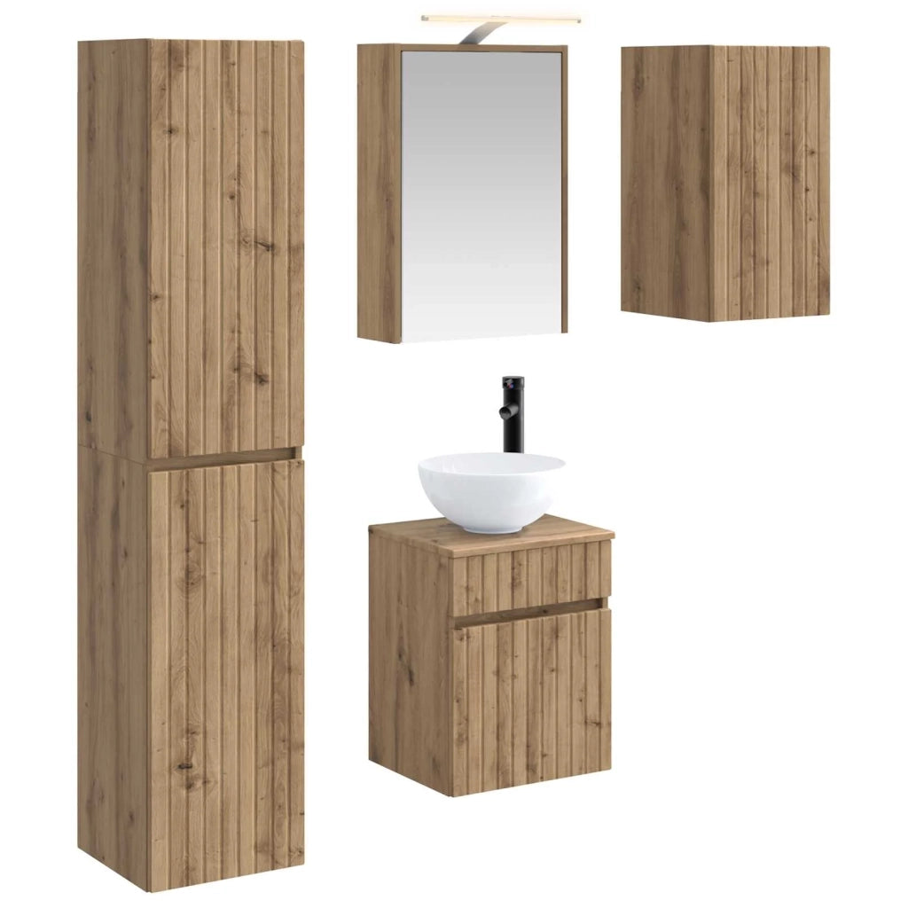 Set di Armadi da Bagno 5 pcs Rovere Artigianale 3407350