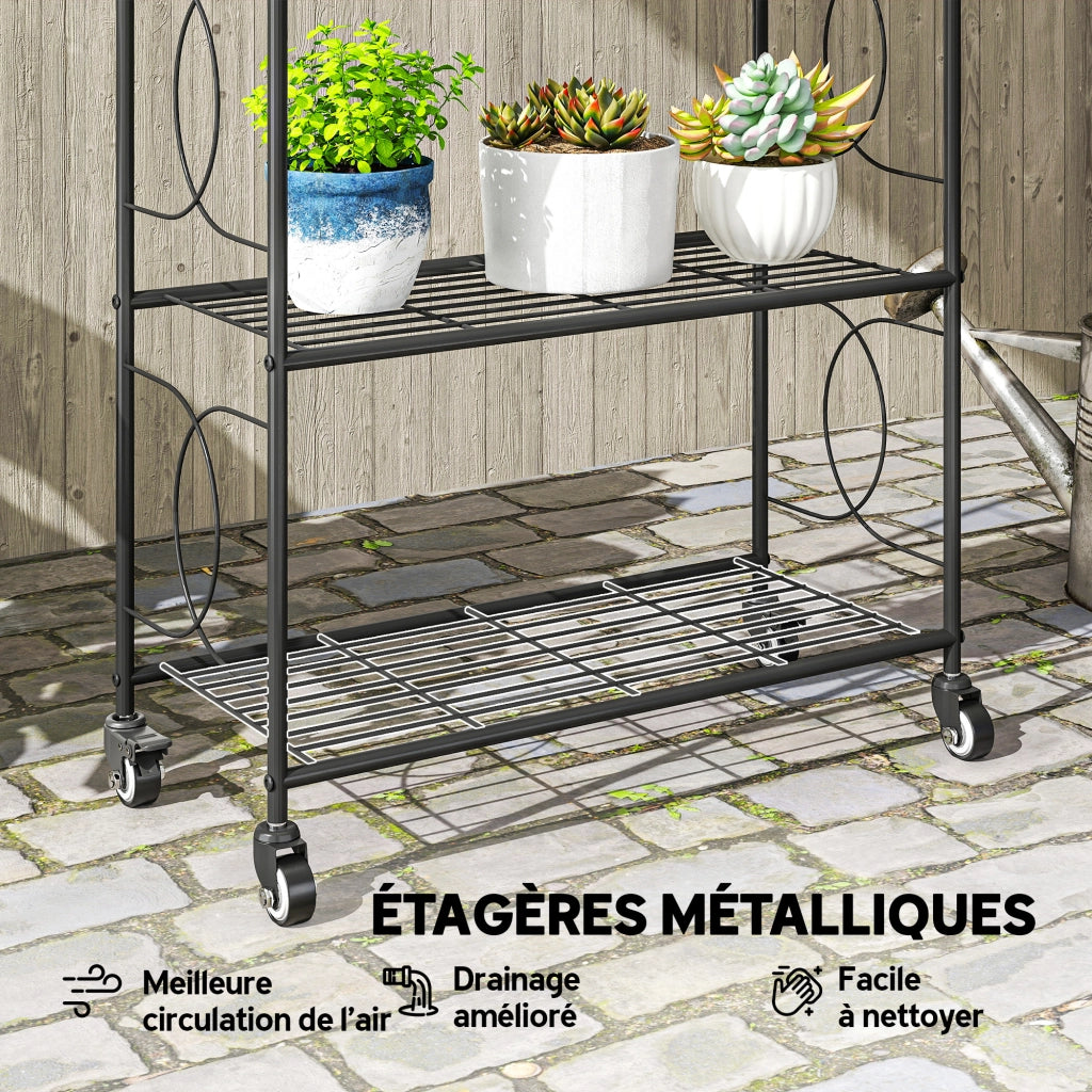 Libreria a 4 Ripiani in Metallo con Ruote ¨C Zephmum ¨C 67x29x114 cm Nero