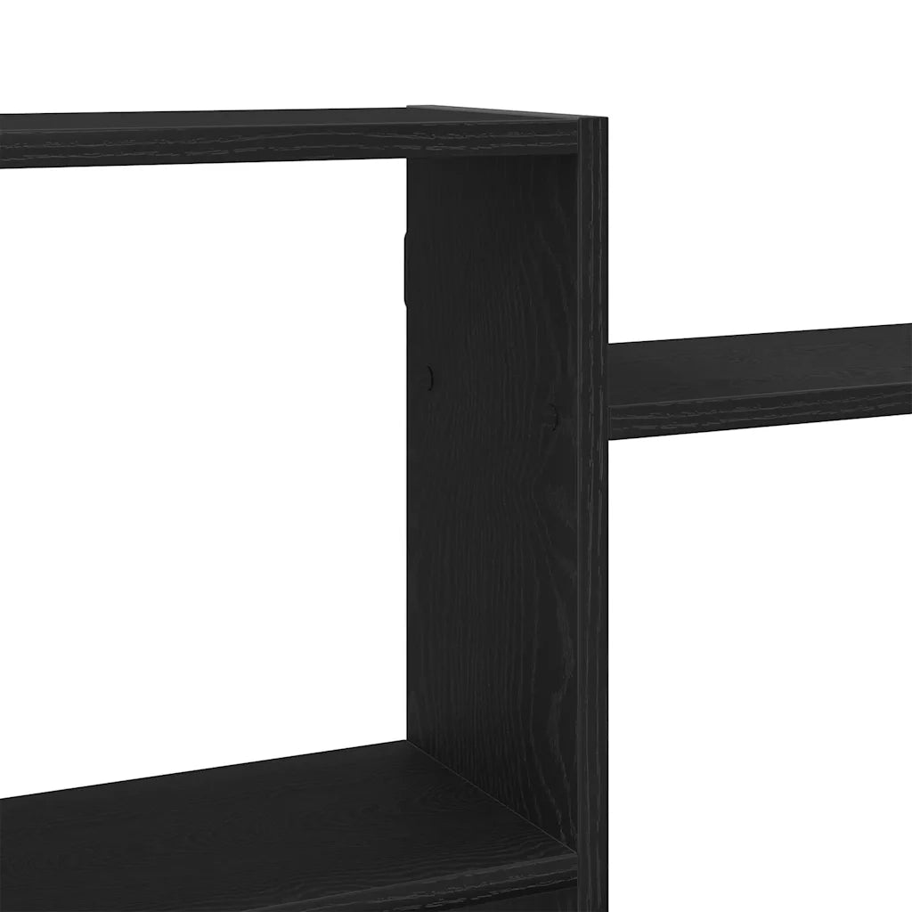 Scaffale a Parete Rovere Nero 159x18x65 cm in Truciolato 868064