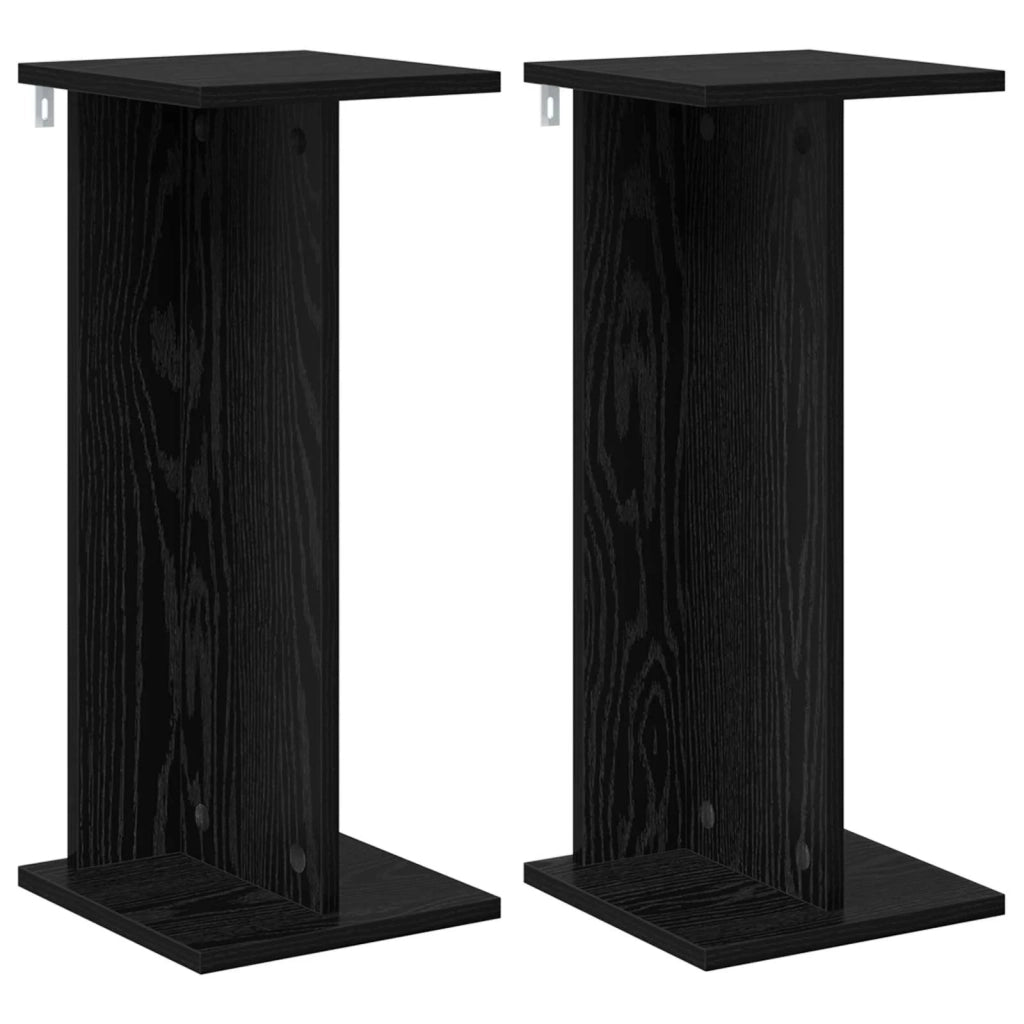 Supporto per piante 2 pcs Rovere Nero 25 x 25,5 x 60,5 cm