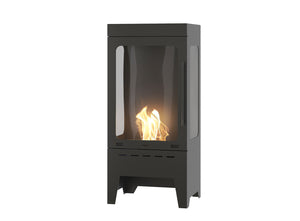 Camino a Bioetanolo da Pavimento 50x110x37,5 cm Incoza 3 Nero con Vetro