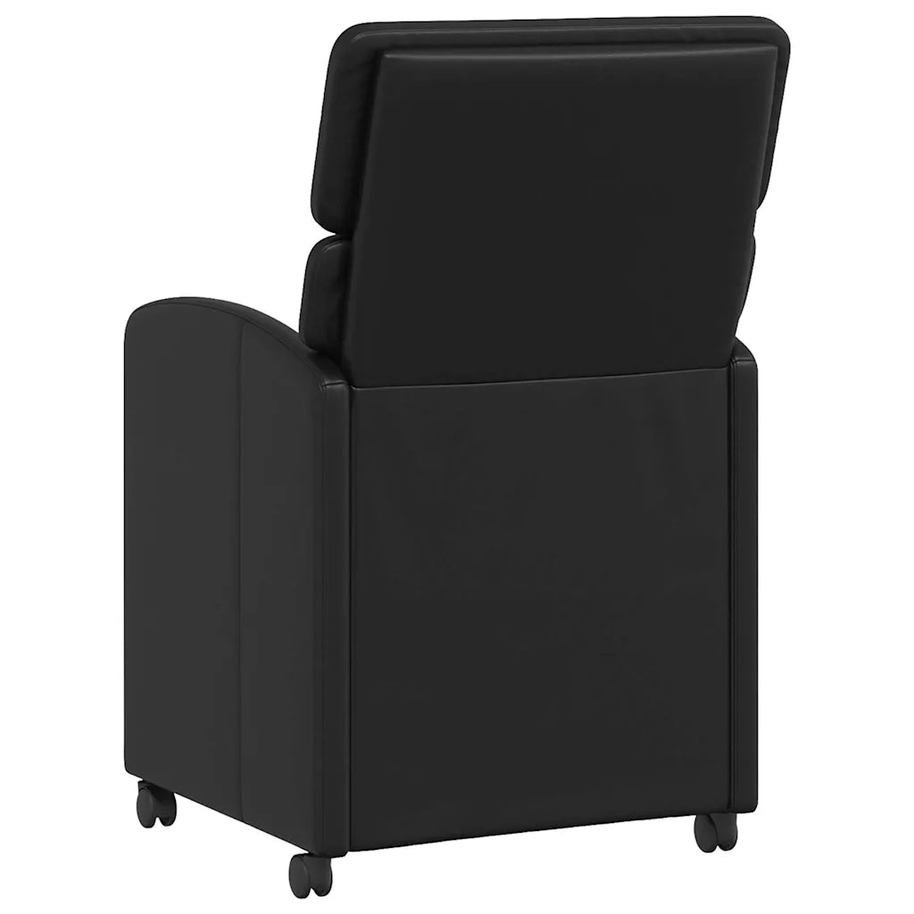 Sedie da Pranzo con Ruote con ruote 2 pcs Nero 58 x 65 x 98 cm