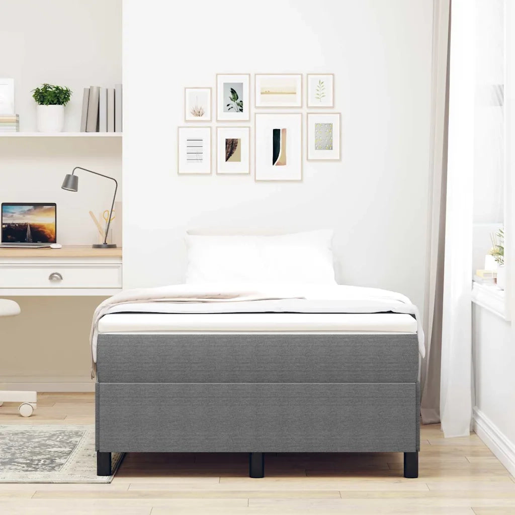 Letto a molle Grigio Chiaro 120 x 190 cm Tessuto in Cords 42006957
