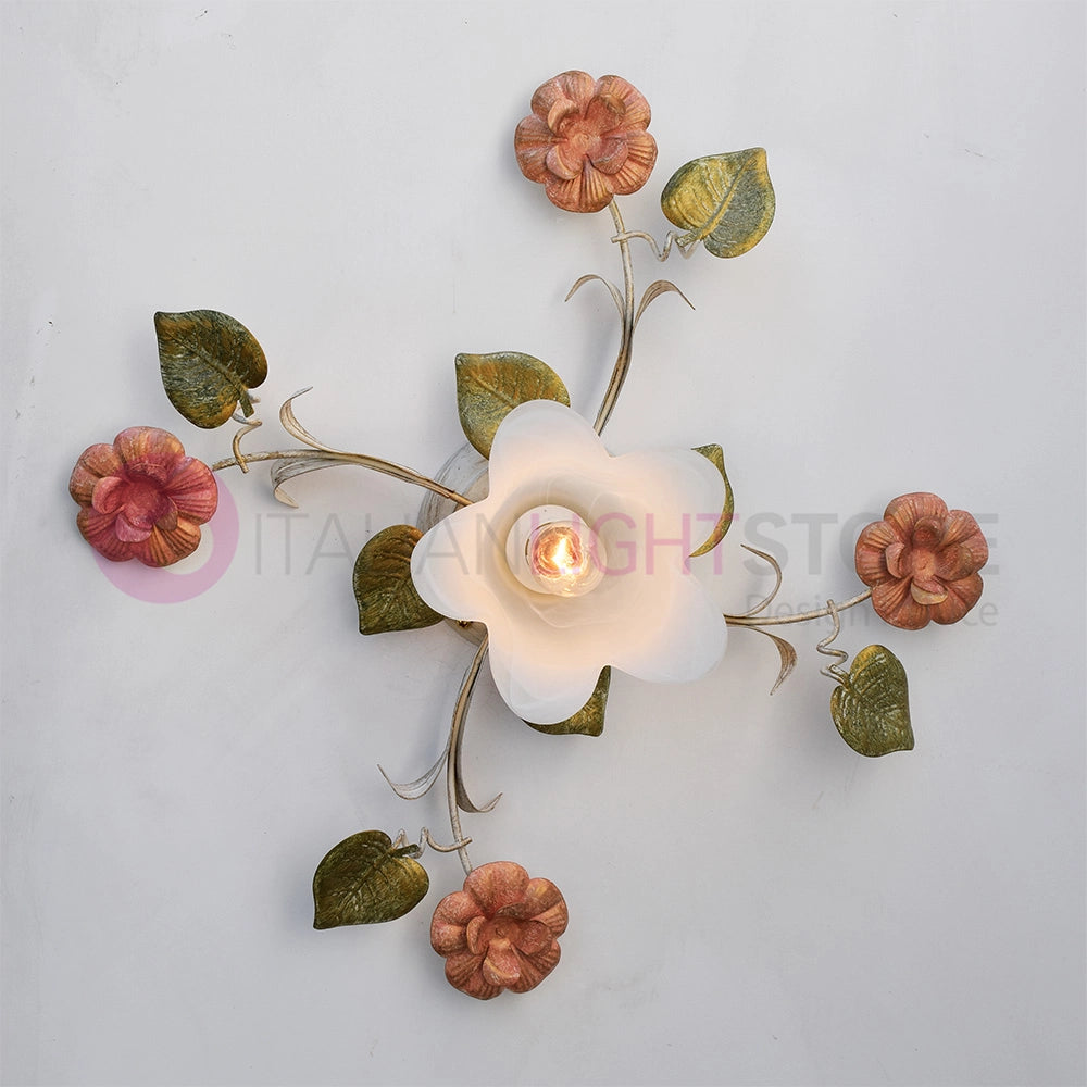 SPRING Plafoniera a 1 Luce in Ferro Decorato Stile Floreale