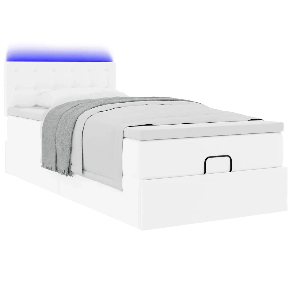 Struttura Letto Pouf con Materasso 100x200 cm Similpelle