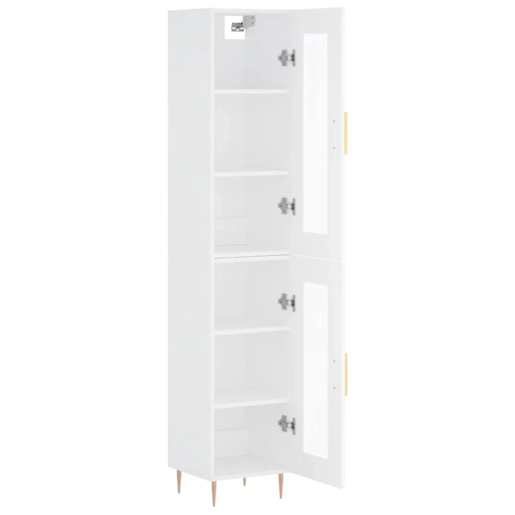 Buffet credenza cassettiera mobiletto mobile contenitore organizer per cucina soggiorno salotto alto 34,5 x 34 x 180 cm legno ingegnerizzato bianco 02_0032375