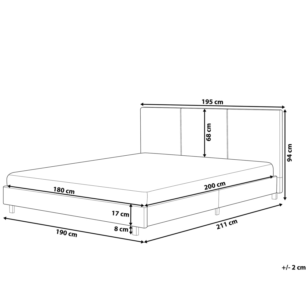 Letto matrimoniale ad acqua in bouclé bianco sporco 180 x 200 cm poggiatesta Design moderno
