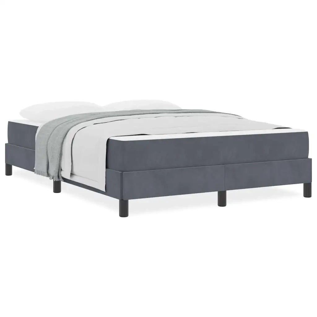 vidaXL Letto box spring con materasso Grigio scuro 140 x 190 cm