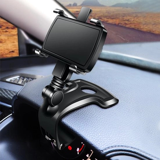 Supporto per telefono 1400° girevole - Supporto per telefono per auto - Supporto per cruscotto - Regolabile - Antiscivolo - Materiale ABS di alta qualità