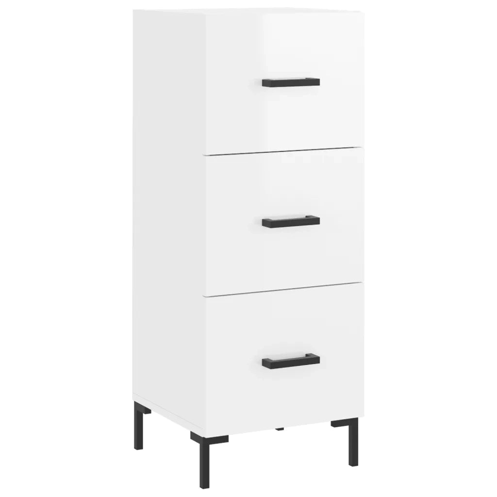 Credenza-Buffet-Armadio da cucina Bianco Lucido 34,5x34x90 cm in Legno Multistrato 346977
