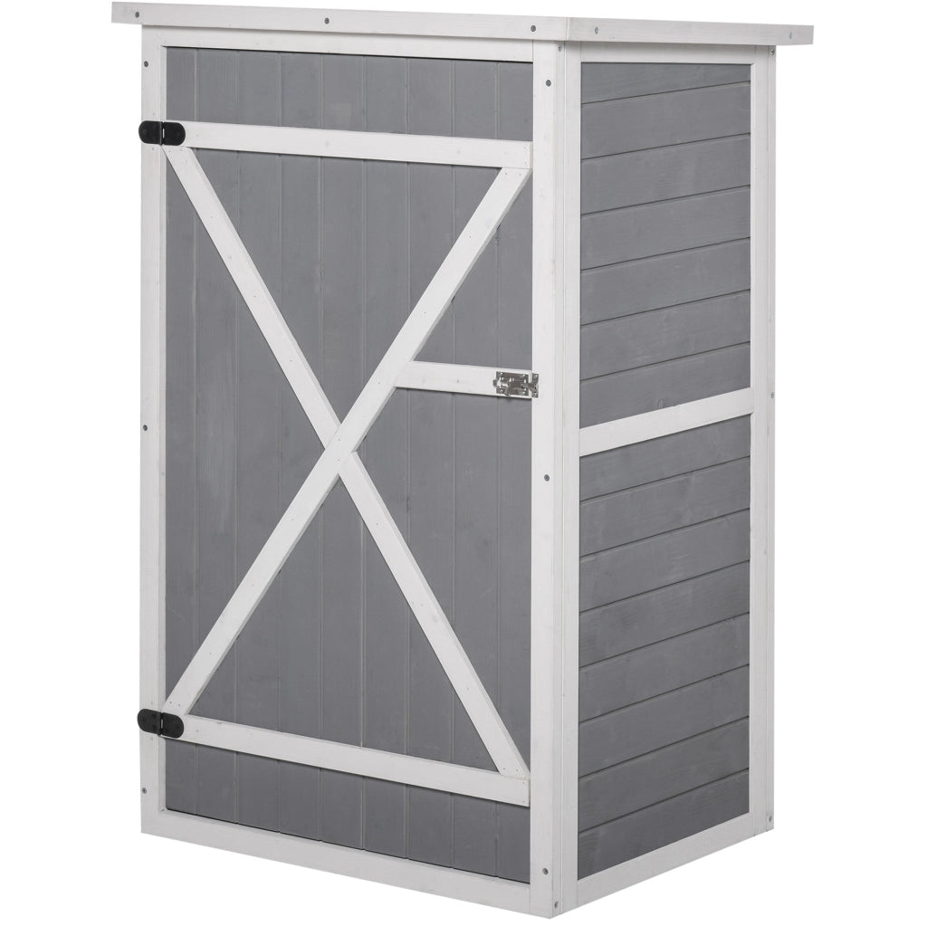 Armadio da esterno 75x56x115 cm nero in legno; 2 ripiani con serratura