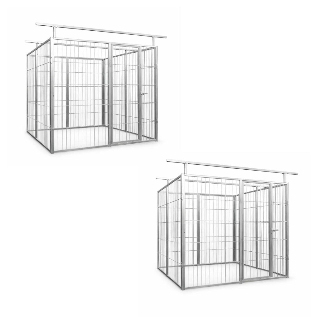 2 box per cani predisposto alla copertura zincato a caldo ciascuno da 200x200x altezza 180 cm