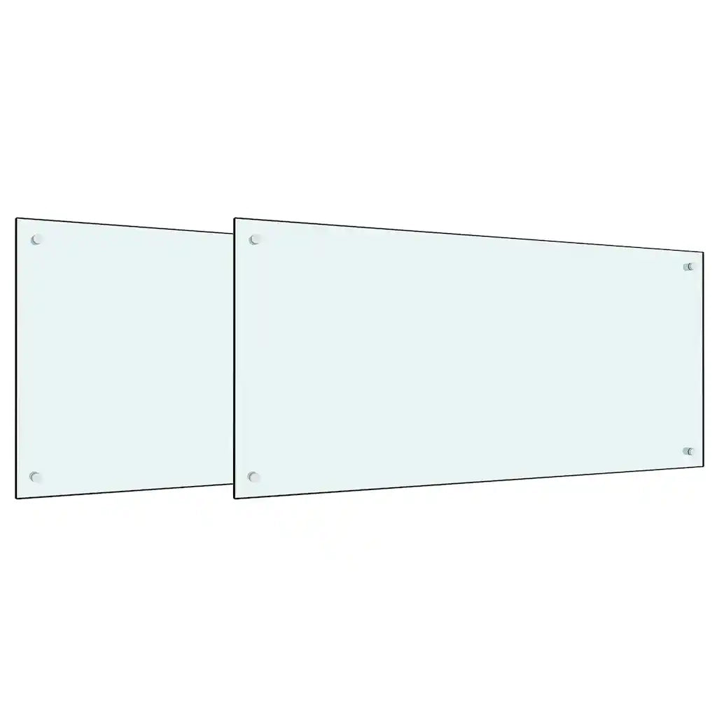 Schienale da cucina 2 pcs Bianco 100 x 50 cm vetro temperato 3415423