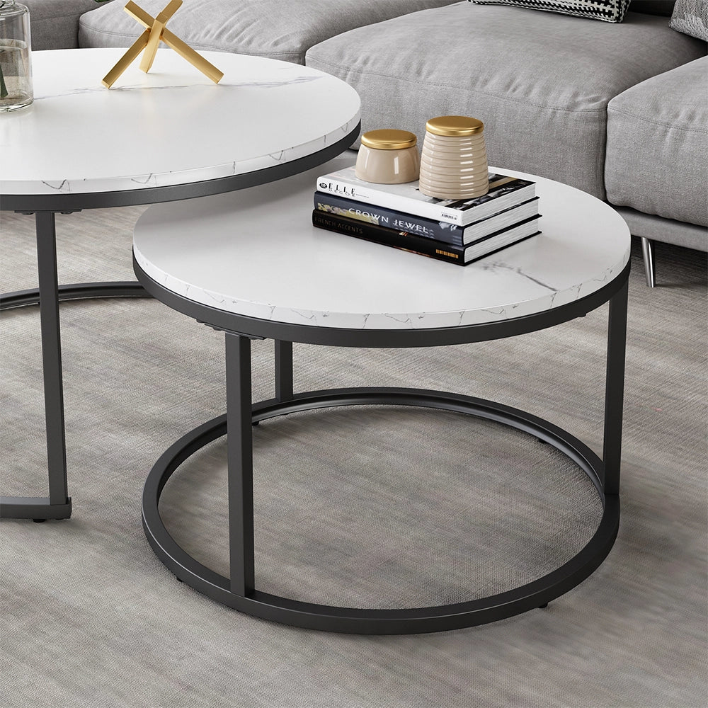 Vicco Tavolino da divano Bianco 77 x 40 cm 2 parti